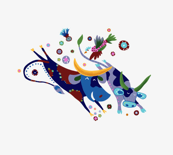 创意小花牛免抠