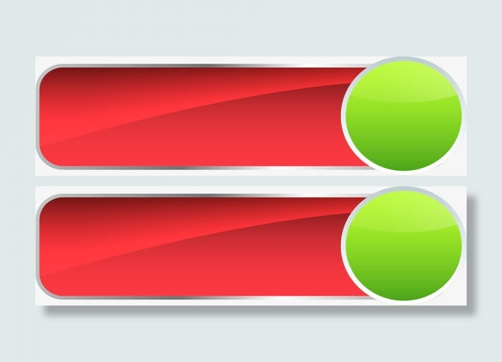 手绘红色条幅渐变标题框按钮免抠