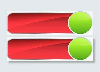 手绘红色条幅渐变标题框按钮免抠