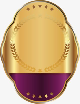 金色简约盾牌装饰图案免抠