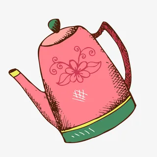 彩绘洒水壶矢量图免抠