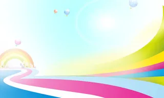 彩虹跑道背景免抠