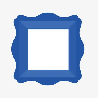 矢量蓝色卡通波浪边框免抠