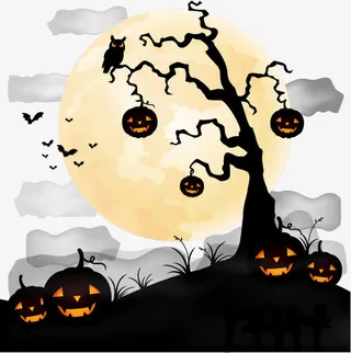 绿色万圣节图片矢量素材免抠