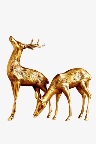 2019年圣诞金色大气麋鹿免抠节日圣诞节元素