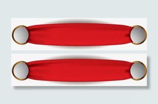红色绸带装饰免抠