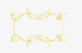 横版细线框装饰png免抠