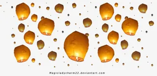 满天的孔明灯免抠