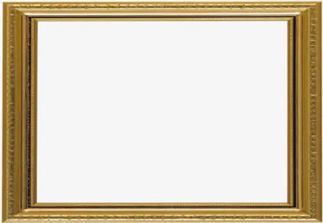 金色木质相框展示区免抠