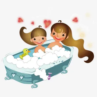 母亲和女儿泡澡免抠