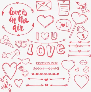 渐变夕阳红装饰免抠