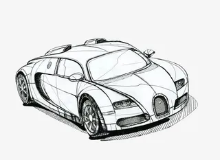 卡通手绘汽车模型免抠