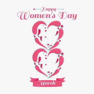 清新妇女节标签矢量素材免抠