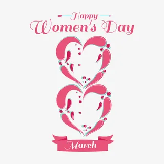 清新妇女节标签矢量素材免抠