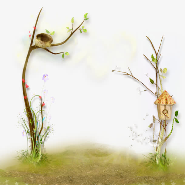 树枝房子鸟窝免抠