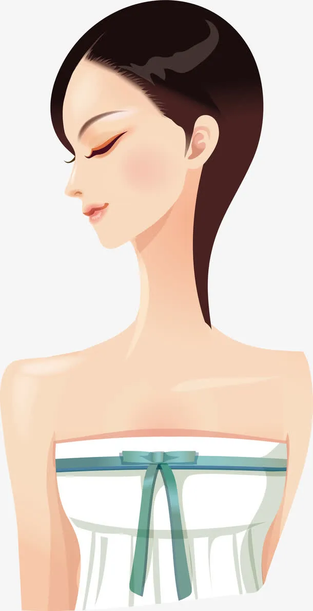 美女侧脸免抠