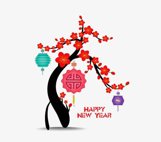 红色新年元素免抠