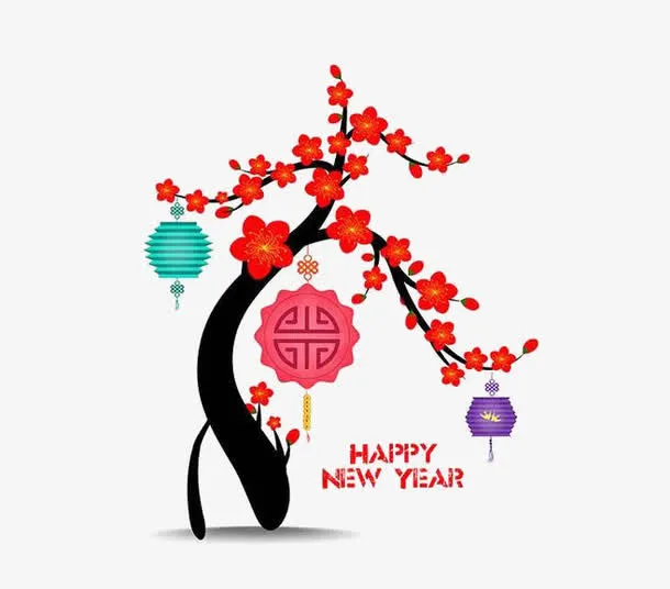 红色新年元素免抠
