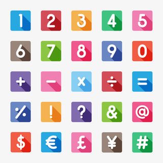 10方形数字和15个符号矢量免抠