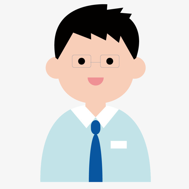 戴眼镜的卡通学生免抠