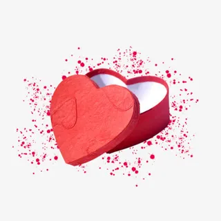 实物红色桃心礼盒免抠