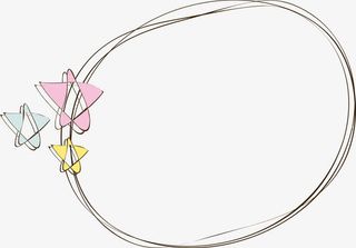 卡通线描边框免抠