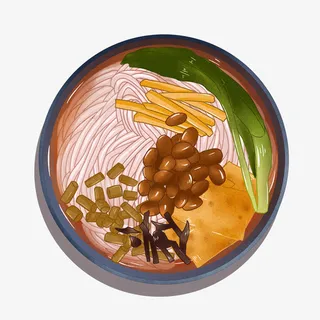 螺蛳粉，手绘，美食免抠