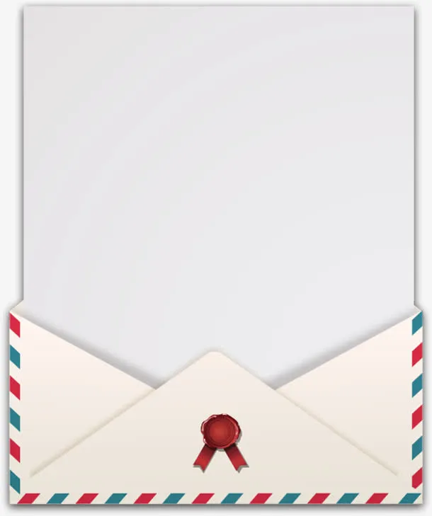 信封信纸白色清新免抠