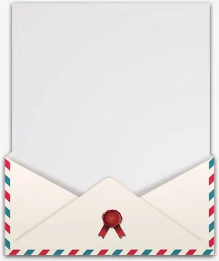 信封信纸白色清新免抠