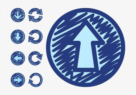 笔触感矢量圆形箭头免抠