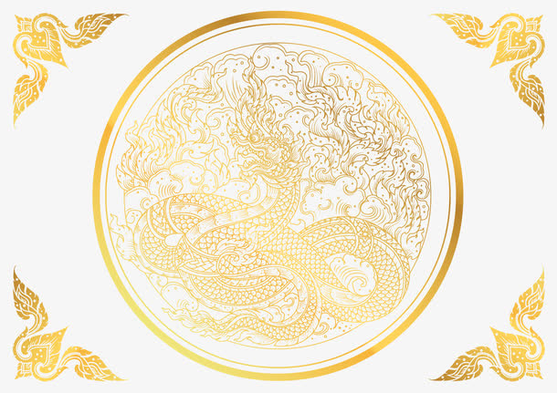 泰国龙纹底纹素材免抠