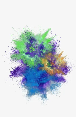 彩色爆炸粉尘PNG免抠