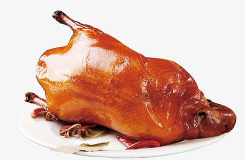 老北京烤鸭花朵绿菜片皮烤鸭特产免抠