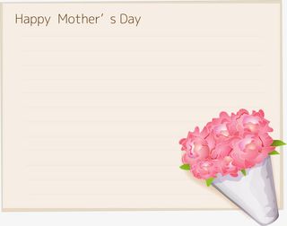 母亲节快乐花束书信免抠