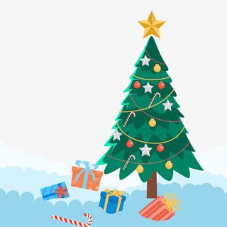 雪地里的圣诞树1免抠