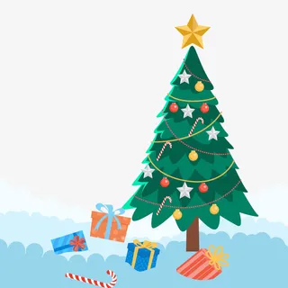 雪地里的圣诞树1免抠