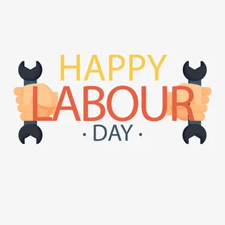 五一劳动节标签矢量图免抠