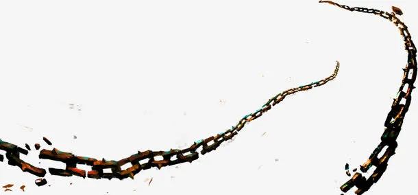 生锈断裂铁链装饰图案免抠