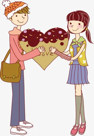 给女生送爱心的男生免抠