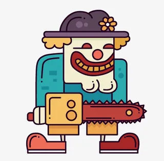 万圣节狂欢电锯矢量素材免抠