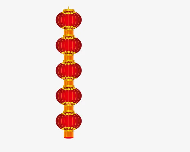 长串排列的红灯笼免抠