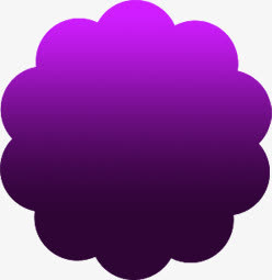 春天紫色渐变花纹免抠