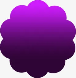 春天紫色渐变花纹免抠