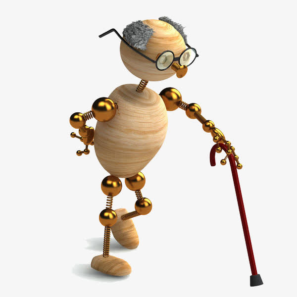 拿着拐杖的木偶人免抠
