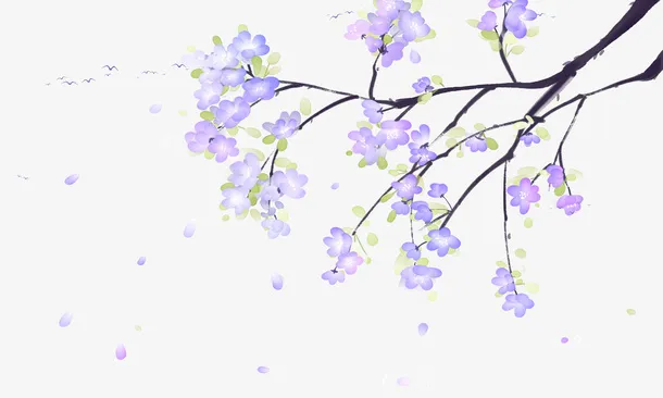 春天花朵树枝花瓣免抠手绘/卡通手绘元素
