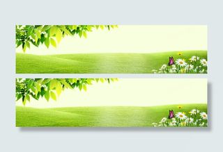 绿色风景海报免抠