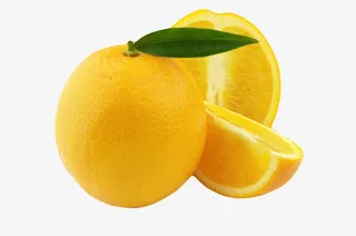 橙色香甜水果带叶子切碎的奉节脐免抠