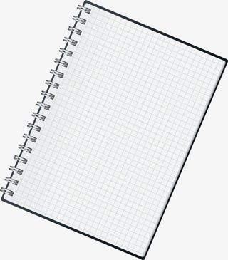 黑色简约格子本子免抠