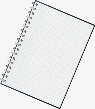 黑色简约格子本子免抠