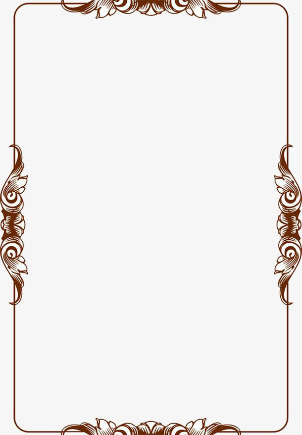棕色复古高清欧式边框设计免抠